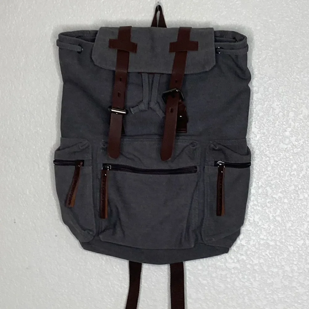 Greg Norman The Refined Traveler Canvas Backpack NWT